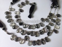 Black Rutile Far Faceted Pear Shape Beads
